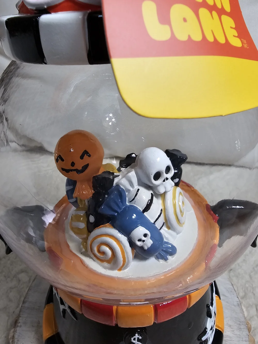 Halloween Candy Corn Lane Gumball Globe Decor - Black & Orange